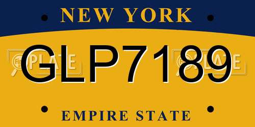GLP7189 New York License Plate