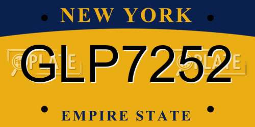 GLP7252 New York License Plate