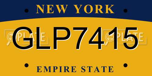 GLP7415 New York License Plate