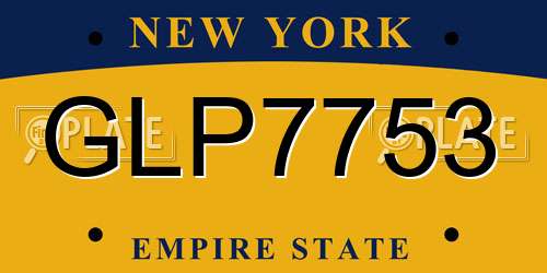 GLP7753 New York License Plate