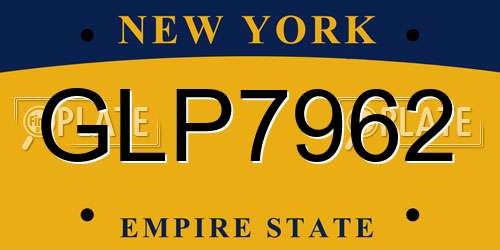 GLP7962 New York License Plate