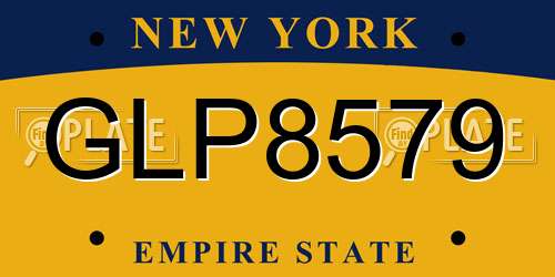 GLP8579 New York License Plate