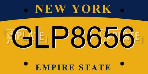 GLP8656 New York License Plate