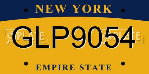 GLP9054 New York License Plate