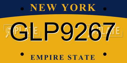 GLP9267 New York License Plate