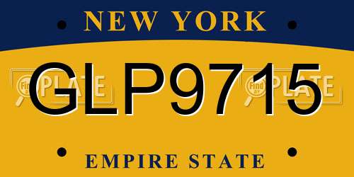 GLP9715 New York License Plate