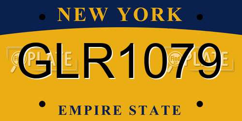 GLR1079 New York License Plate