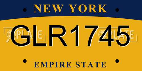 GLR1745 New York License Plate