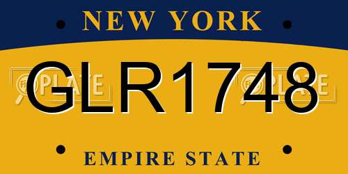 GLR1748 New York License Plate