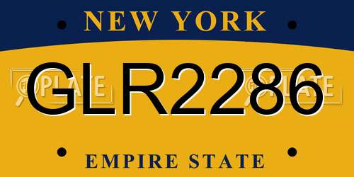 GLR2286 New York License Plate