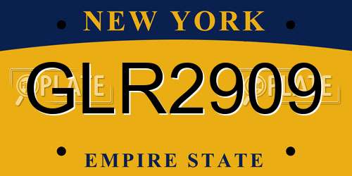 GLR2909 New York License Plate