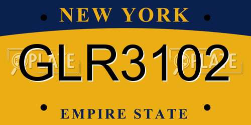 GLR3102 New York License Plate