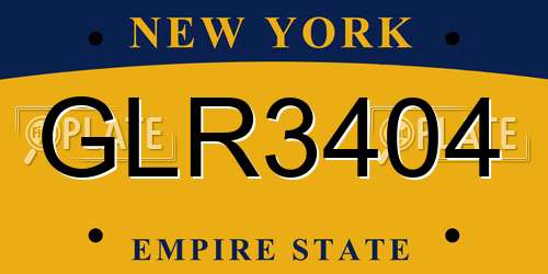GLR3404 New York License Plate
