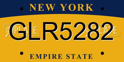 GLR5282 New York License Plate