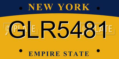 GLR5481 New York License Plate