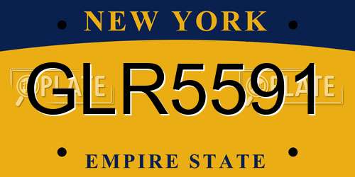 GLR5591 New York License Plate