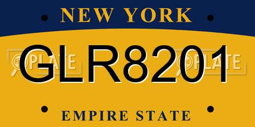 GLR8201 New York License Plate