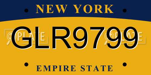 GLR9799 New York License Plate