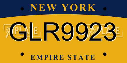 GLR9923 New York License Plate