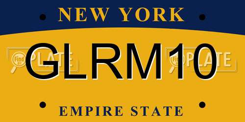 GLRM10 New York License Plate