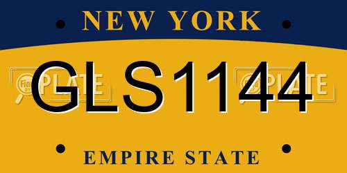GLS1144 New York License Plate