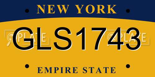 GLS1743 New York License Plate