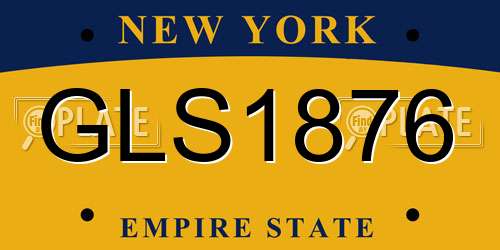 GLS1876 New York License Plate