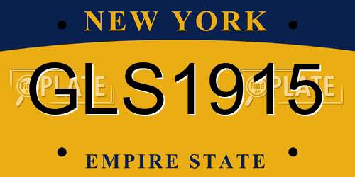 GLS1915 New York License Plate