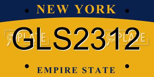 GLS2312 New York License Plate
