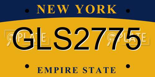 GLS2775 New York License Plate