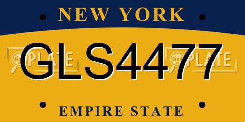 GLS4477 New York License Plate