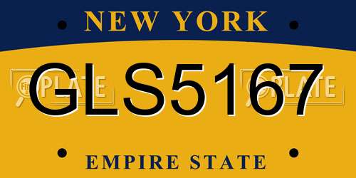 GLS5167 New York License Plate