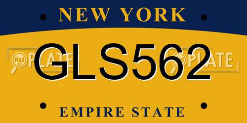 GLS562 New York License Plate