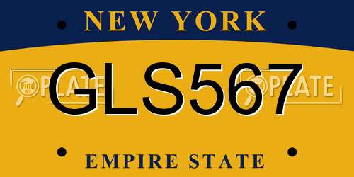 GLS567 New York License Plate