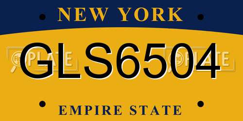GLS6504 New York License Plate