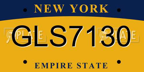 GLS7130 New York License Plate