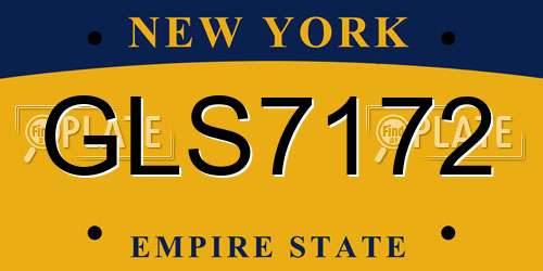 GLS7172 New York License Plate