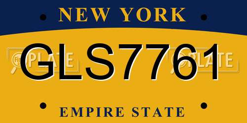 GLS7761 New York License Plate