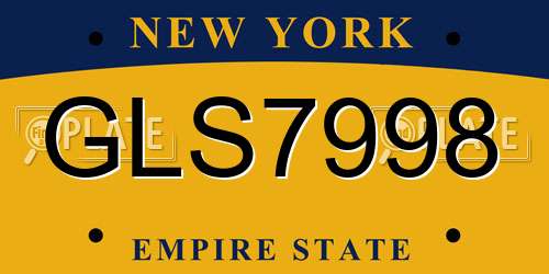 GLS7998 New York License Plate