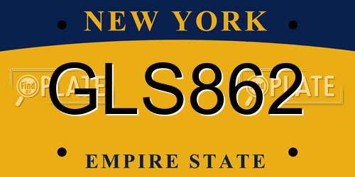 GLS862 New York License Plate