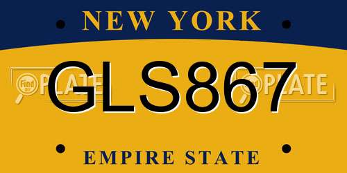 GLS867 New York License Plate