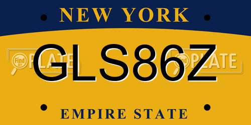 GLS86Z New York License Plate