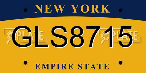 GLS8715 New York License Plate