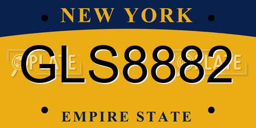 GLS8882 New York License Plate