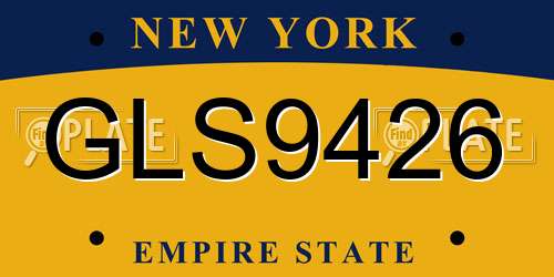GLS9426 New York License Plate