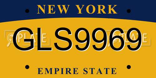 GLS9969 New York License Plate