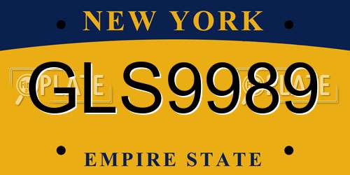 GLS9989 New York License Plate