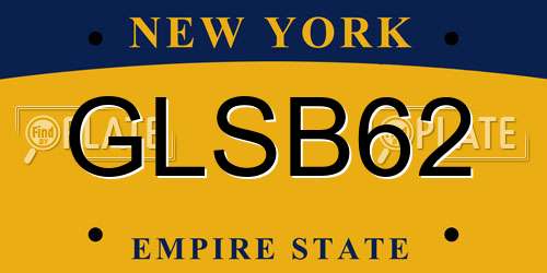 GLSB62 New York License Plate