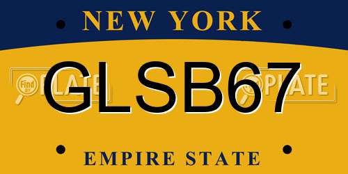 GLSB67 New York License Plate
