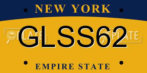 GLSS62 New York License Plate